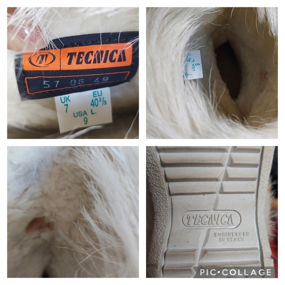 Vintage Tecnica Goat Fur Sherpa Lined Apres Ski Boots Italy Women's Size 9 US - Picture 16 of 16